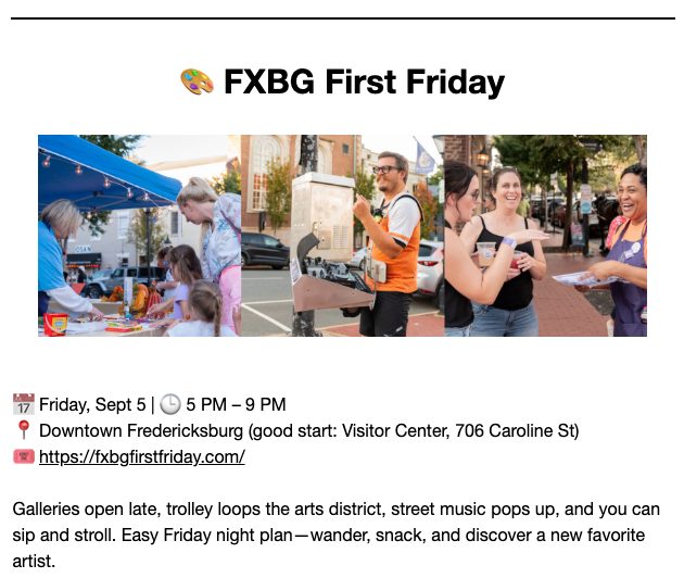 first friday fxbg